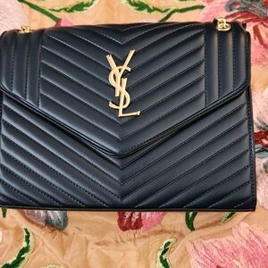 Yves Saint Laurent Navy Quilted Shoulder Bag